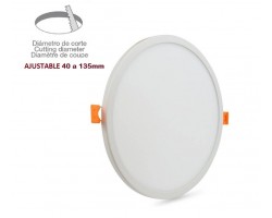 Downlight panel LED Redondo 174mm Blanco 12W, Corte ajustable 40 a 135mm